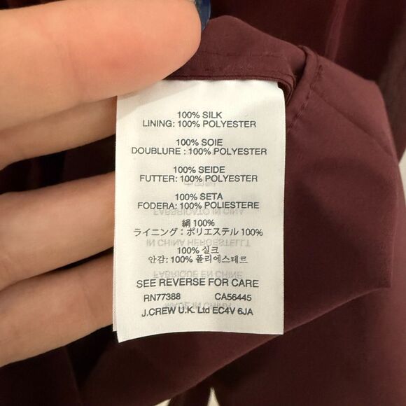 J. Crew Weddings & Parties Silk Dress - Burgundy 20 - Picture 8 of 8